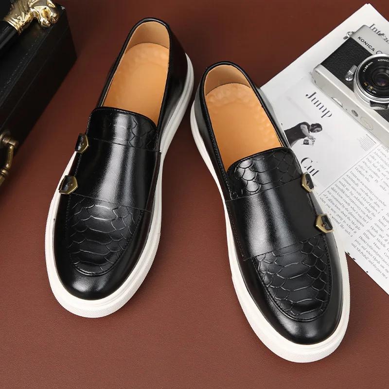 Loafers For Men Luxury Brand Genuine Leather Casual Driving Shoes Fashion Work Designer 2025 New Arrival Original Big Size 38-46
