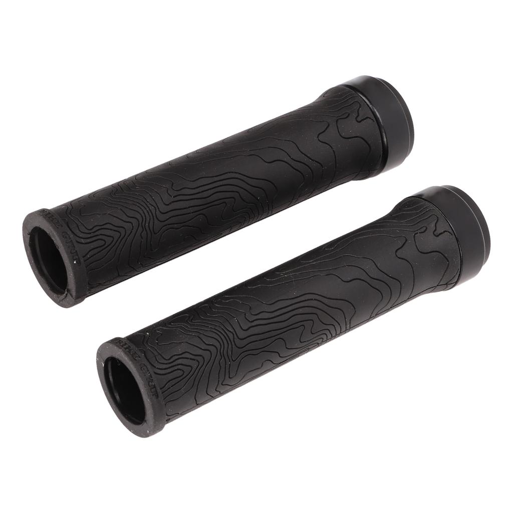 2 Pcs Handlebar Grips Shockproof Anti Slip Texture Soft Comfortable Black Mountain Bike Grips for Many Standard Bikes