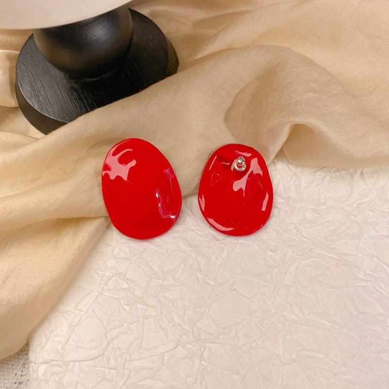 European and American Style Irregular Exaggerated Oval Large Earrings, Trendy and Fashionable Light Luxury Earrings, Holiday Gift