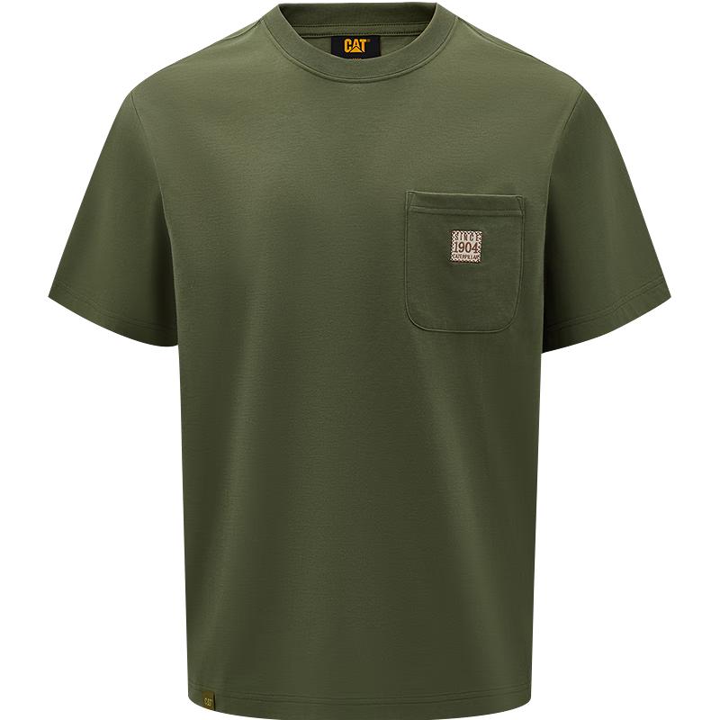 CAT Men s Outdoor Dropped Shoulder Pocket T-Shirt L