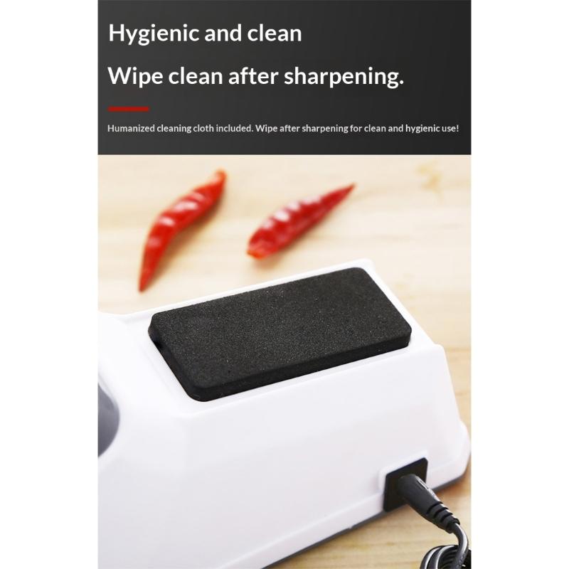 1pc USB Charging Electric Sharpener Featuring 5 Sharpening stone Slip Base functional