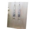 Retro Silver Color Filigree Long Crystal Dangle Earrings for Women Halloween Fantasy Elf Witchy Fairy Cosplay Jewelry Party Gift