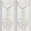 1pcs Adjustable Curtain Straps Bohemian Style Polyester Decorative Holdbacks with Leaf-Shaped Accents, Multi-Purpose Straps for Home & Office Decor