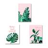 Green Tropical Turtle Leaves Poster Nordic Wall Art Prints Pictures Canvas Paintings for Pink Background Living Room Home Decor