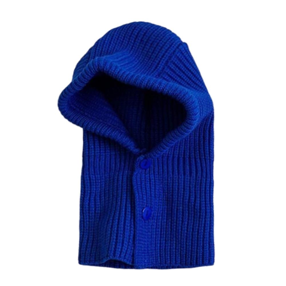 

Потовщена В язана Шапка Тепла Вовняна Шапка Дитячі Аксесуари Вітрозахисна Шапка Зима темно-синього кольору