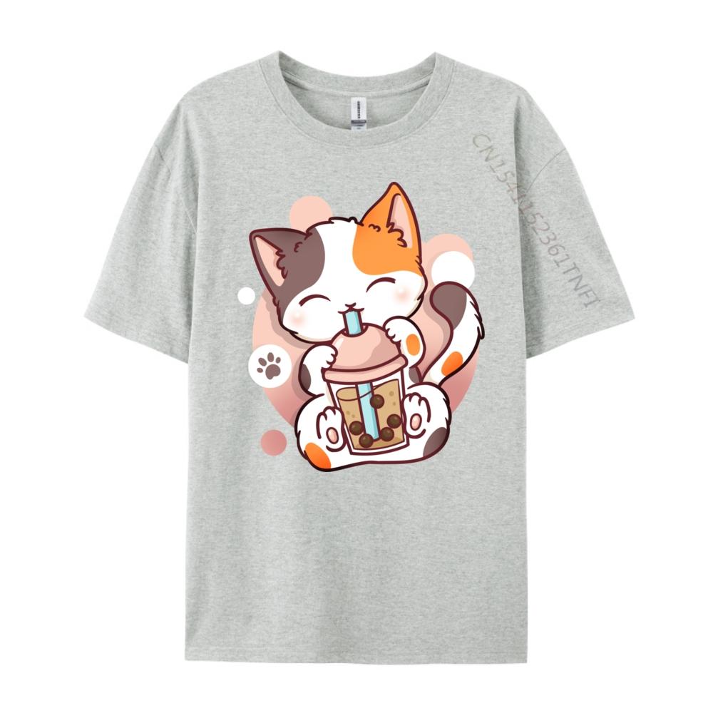 Cat Boba Tea Bubble Tea Anime Kawaii Neko Streetwear Unisex Camiseta Cinco De Mayo