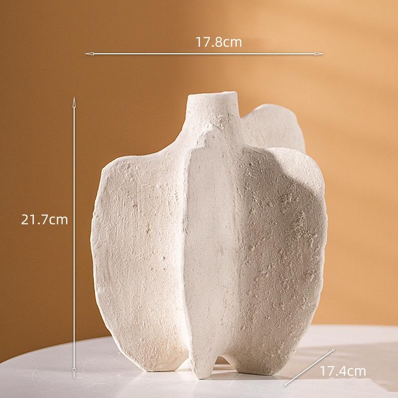 Ceramic Vase Irregular Folded Paths Abstract Ceramic Crafts Flower Vase Flower Arrangement Accessories Home Decoration