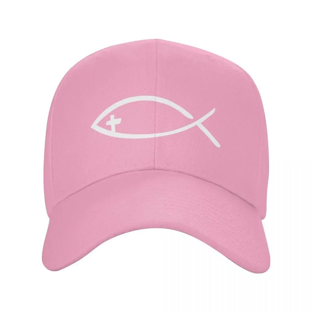 Custom Classic Jesus Cross Fish Baseball Cap Women Unisex Adjustable Christian Dad Hat Sports Snapback Caps