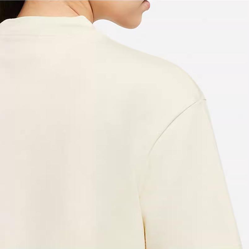 Nike Sportswear Logo Embroidered Loose Solid Color Short Sleeve Knit T-Shirt Women Tops Yellow CJ3759-113