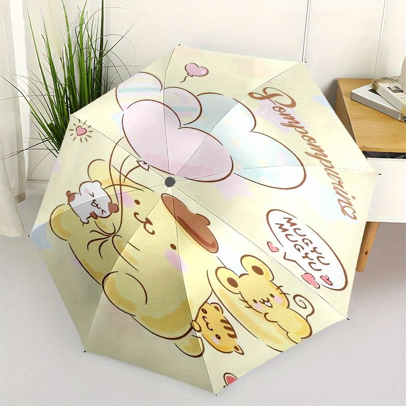 

Pompompurin,Mugyu Automatic Folding Umbrella Simple 8 Rib Design, Bright Cartoon Pattern, Durable Iron Frame, Suitable For Travel, Outdoor,