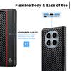 Carbon Fiber Cards Solt Wallet Leather Case For Redmi Note 15 14 Pro Plus 13 13C 14C Luxury Slim Magnetic Flip Kickstand Cover