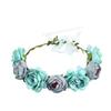 Bridal Flower Crown Bohemian Rose Flower Crown Summer Holiday Flower Headband Floral Hair Accessory for Wedding Bridesmaid Beach Vacation