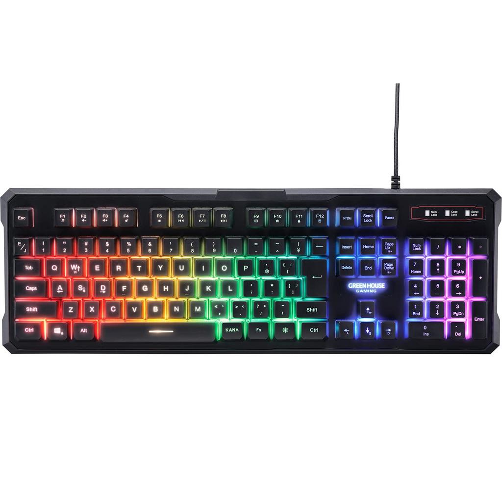 Green House Gaming Device Set: Mouse, Keyboard, Headset, and Mousepad, Wired, Entry-Level Model for Beginners and PCs (GH-GMSETA)