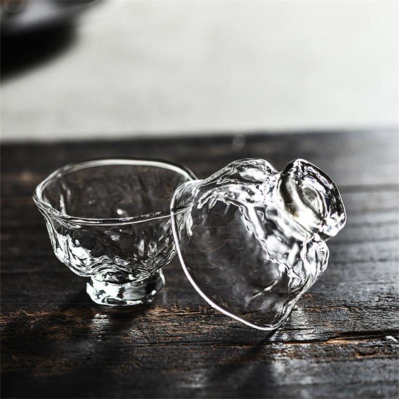 

2Pcs/Lot Japanese Hammer Pattern 60ml Small Capacity Glass Tea Cup Tea Appreciateing Cup Kung Fu Tea Accessories 60ml