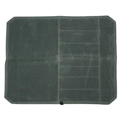Cutlery Roll Case Wet Waxed Canvas Portable 7 Slots Chef Cutlery Roll Storage Bag for Outdoor