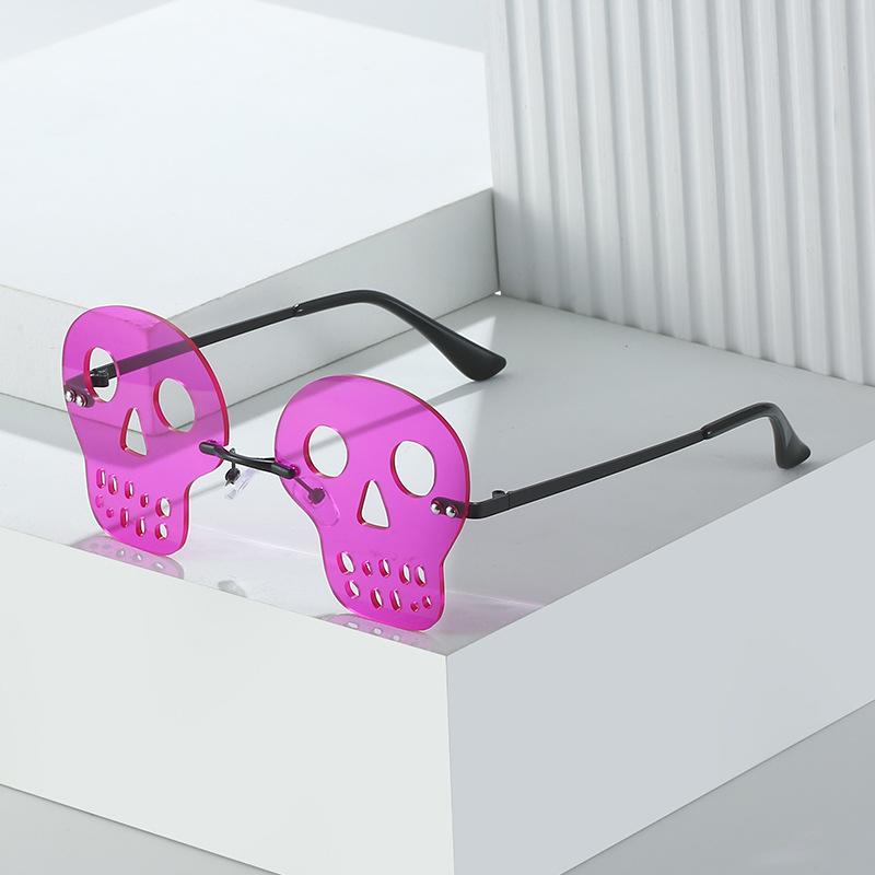 Halloween Frameless Skull Funny Sunglasses Party Prom Men'S And Women'S Sunglasses Hip Hop Glasses