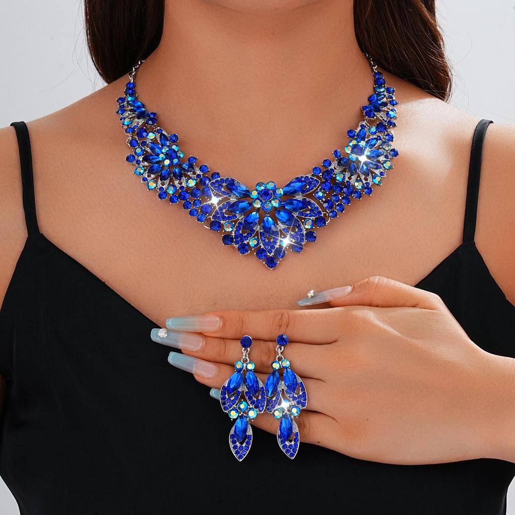 European & American Bridal Jewelry Set - Elegant High-End Fashion Necklace & Accessories