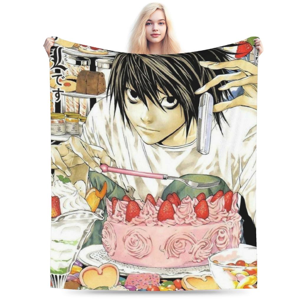 Super Soft Death Book Note Japan Manga Ryuk Throw Blanket Premium Flannel Fleece Bed Blanket Super Cozy Blankets All Season Use