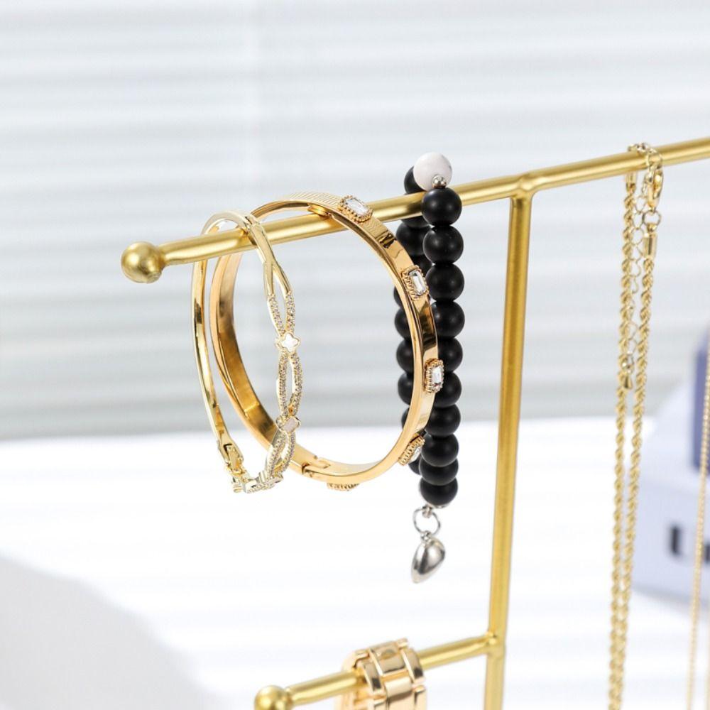 Metal Plated Ring Storage Rack Stable Base Jewelry Hanging Holder Retail Display