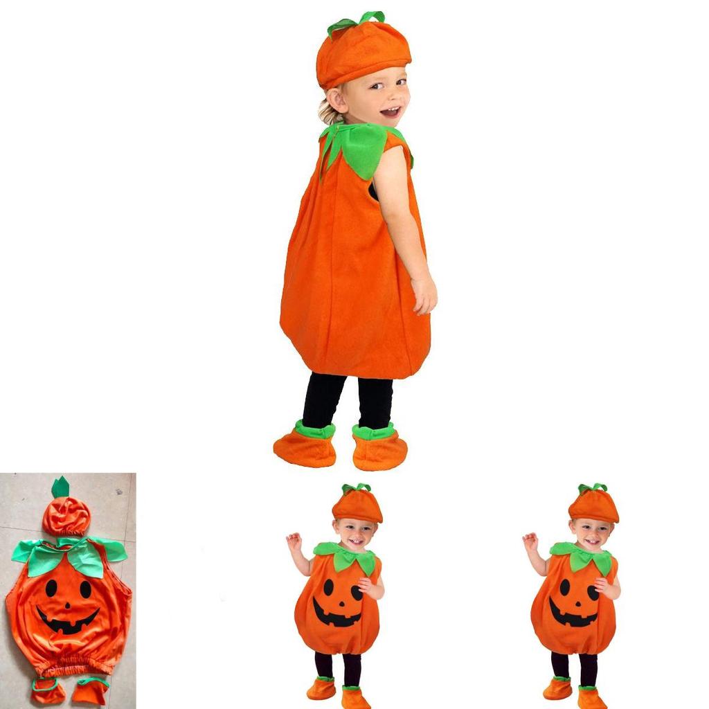 Vibrant Orange Pumpkin Fancy Dress For Children Halloween Celebration Events