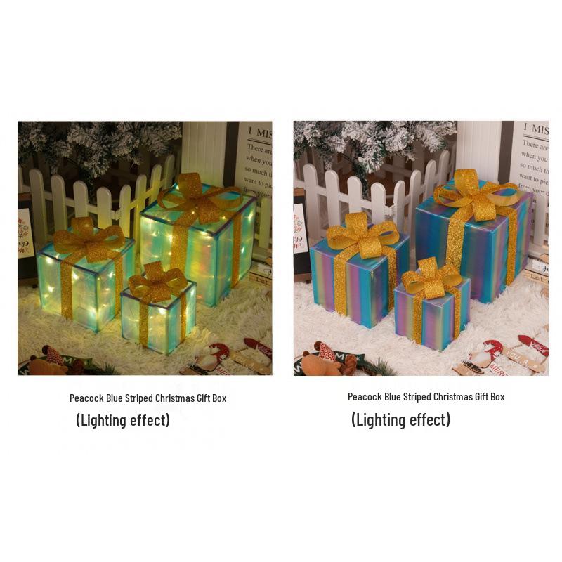 Cross-Border Christmas Luminous Gift Box Set: Outdoor Decorative Lights for Courtyard & Mall Display