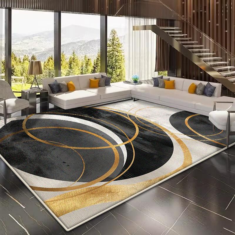 Golden Geometric Carpet for Living Room Large Area Modern Decoration Home Rugs for Bedroom Soft Non-slip 200x300 Lounge Sofa Mat