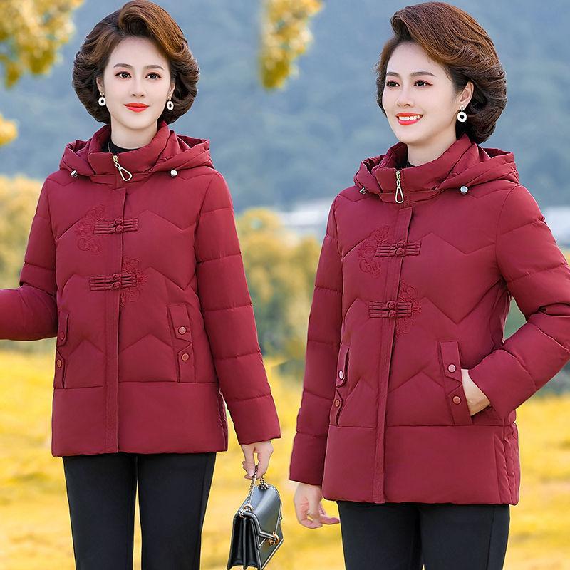 

Мамина утолщенная хлопковая одежда средней длины 2025 новая большого размера для среднего возраста XL Recommended 90-55kg