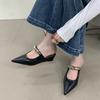 Baotou drag half slippers women's 2025 new spring muller shoes sandals women's shoes wedge heel shoes high heel pointed single shoes