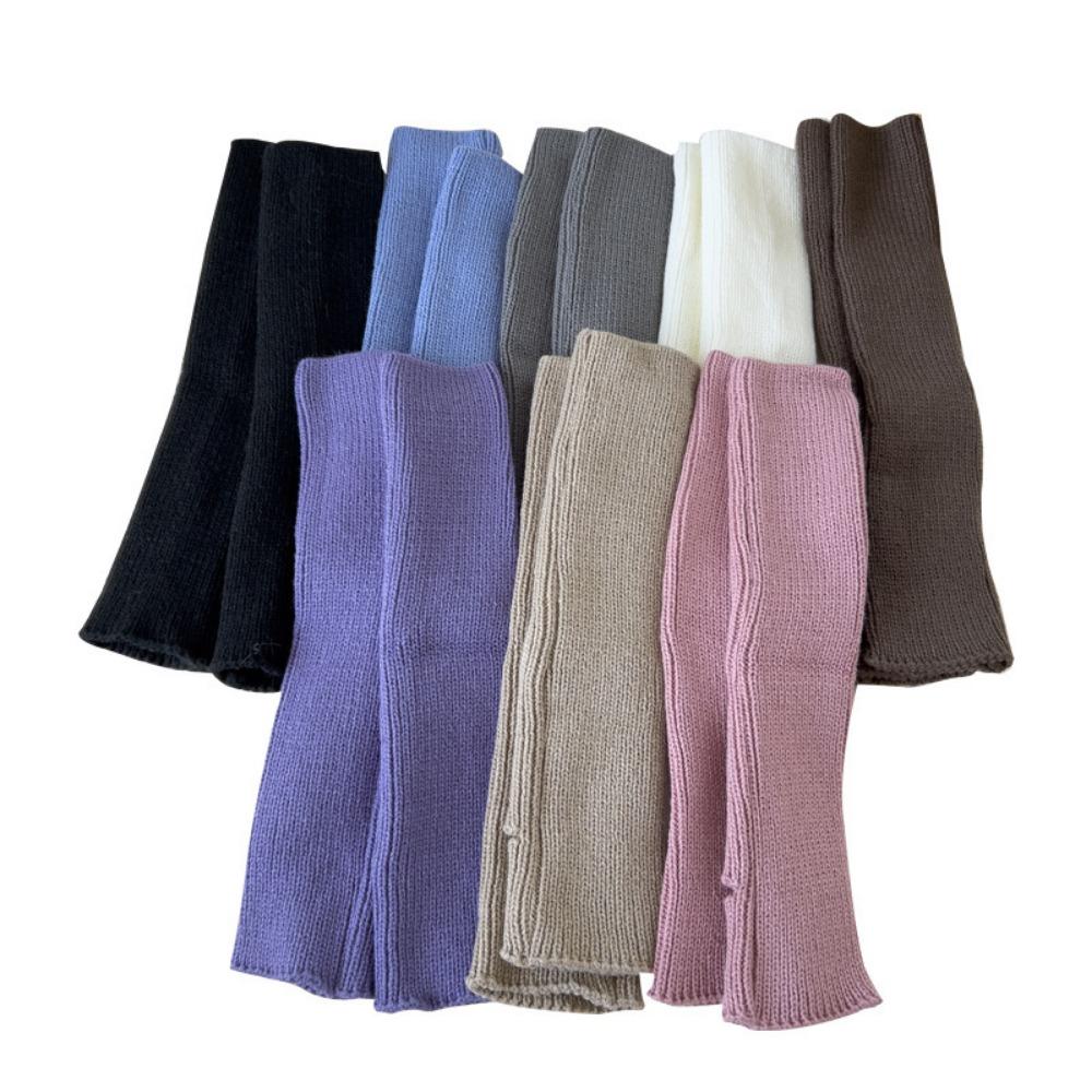 Spring and Autumn Socks Cover Women's Knitted Leg Cover Gray Medium Tube Stacking Socks Japanese JK Thermal Leg Cover Manufacturers Wholesale