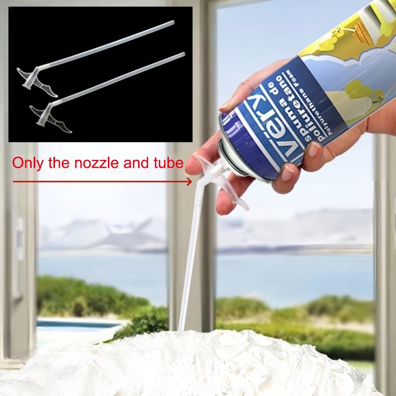 10Sets Extended Foam Sealant Tubes Durable Plastic Spray Foam Hose For Diy Caulking Reusable Foaming Applicator Nozzle Epoxy