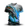 Summer Street Style Fashion Men's T-shirt Urban Everyday Casual Short-sleeved Top 3D Dragon Print Men's Outdoor T-shirt
