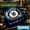 Custom Name Chelsea Fc Champions League Flannel Blanket, Use for Birthday/Holiday Gift, Soft Blanket for Sofa/Bed/Camping/Office, Home Decor