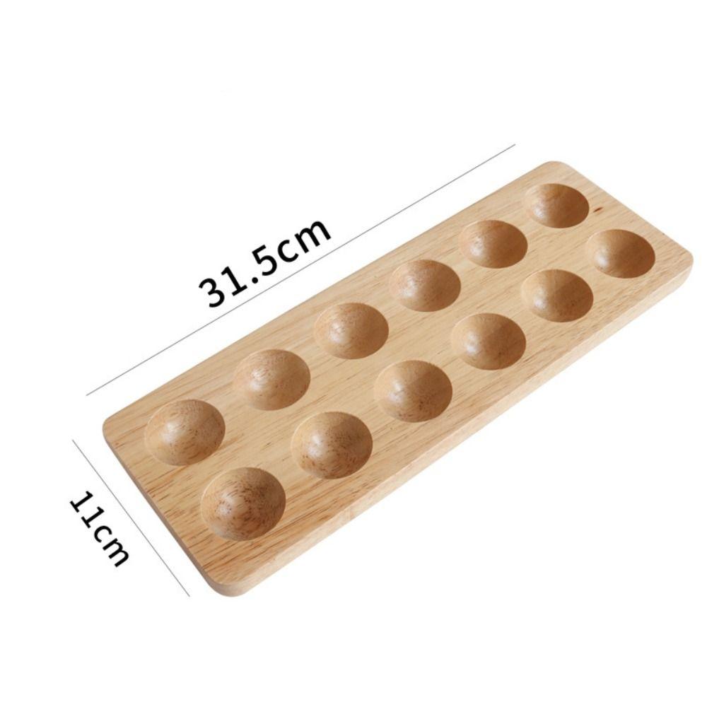 4/6/12 Holes Wooden Egg Holder Japanese-style Egg Storage Rack Egg Organizer Egg Plate  Tabletop