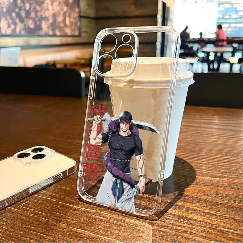 J-Jujutsu K-Kaisen T-Toji F-Fushiguro Phone Case For iPhone17,16,15,14,13,12,11 Plus,Pro Max Soft Transparent Cover