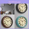 Retro Wall Clock Round Shape Home Living Room Study Room Supplies Decoration