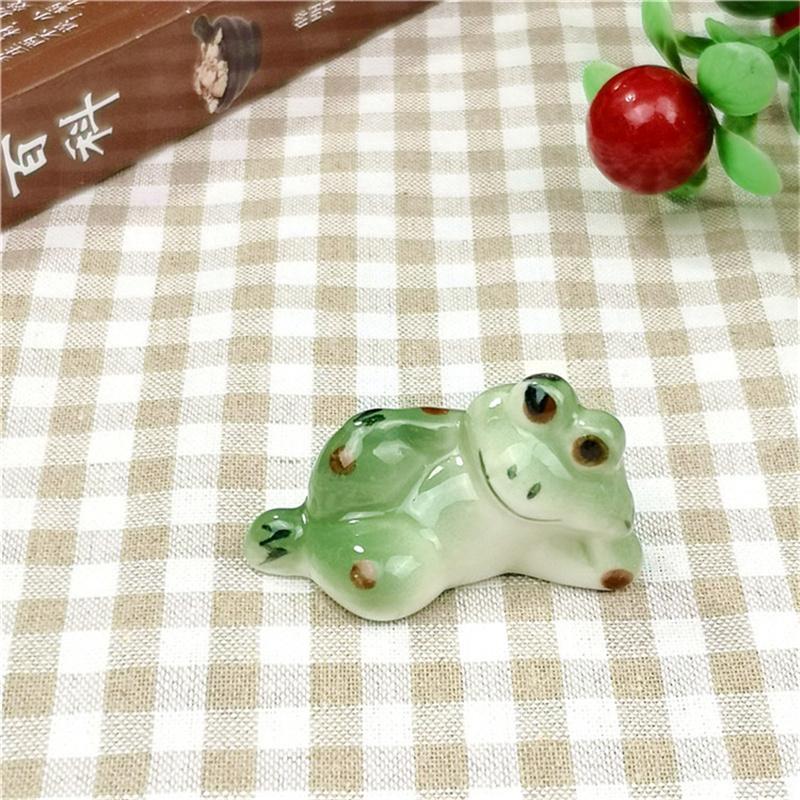 Set Of 5 Cartoon Tableware Rest Cute Animal Ceramic Chopsticks Holder Frog Table Ornament For Spoon Fork Brush