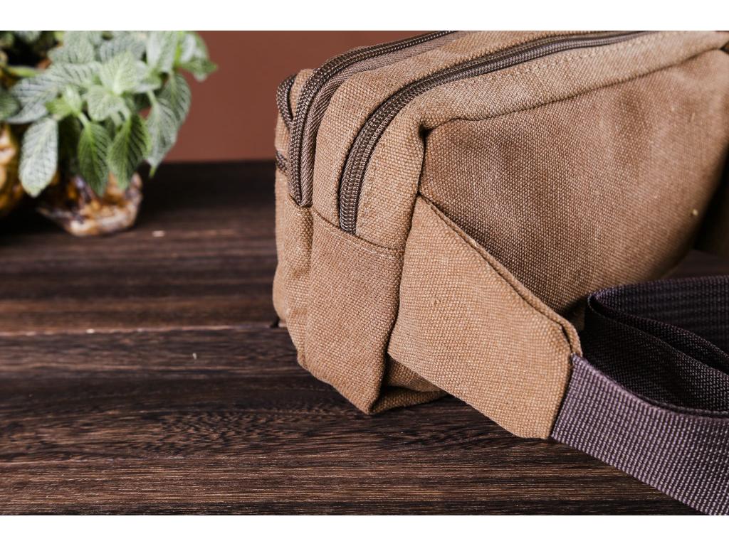 Compact Wear-Resistant Canvas Waist Bag: Multifunctional, Large Capacity, Anti-Theft, Simple Fashion