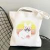 Frenchie French Bulldog Print Reusable Women Shopping Tote Bag Women Shoulder Bag Students Teacher Book Bag Travel Storage Bags
