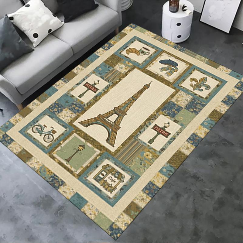 2025 New Paris Eiffel Tower Carpet Rug for Living Room Bedroom Home Sofa Decoration,Kids play Non-slip Floor Mat91