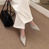 Fashion SUOJIALUN 2025 Summer New Brand Women Sandal Fashion Pointed Toe Shallow Ladies Elegant Slingback Shoes Thin Med Heel Pumps