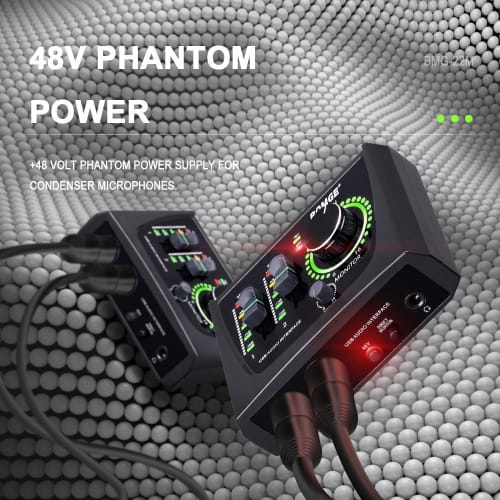 BOMGE Mini 2-Channel USB Audio Interface for Recording, Streaming, and Podcasting with XLR/48V Phantom Power, Studio-Quality Audio Interface for Guita