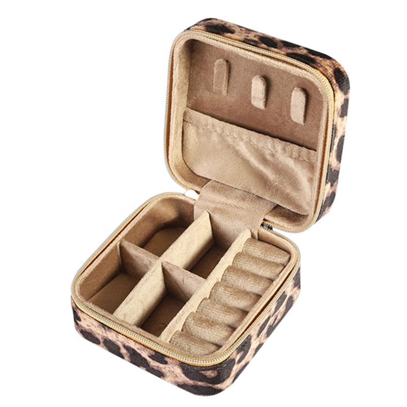 Stylish Leopard Print Jewelry Holder Elegant Leopard Print Jewelry Pouch Waterproof Storage Container for Women Ladies