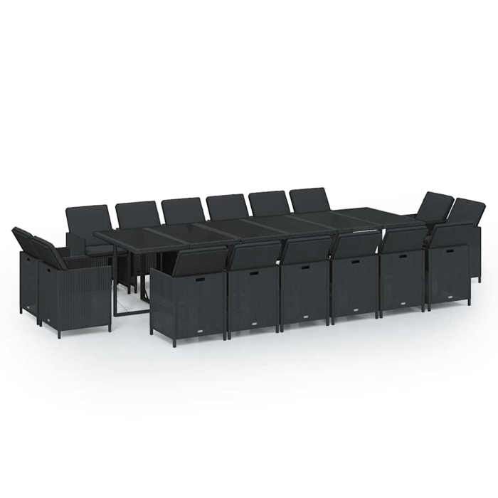 Ensemble à manger de jardin - MAISON EXCLUSIVE - 17 pièces - Résine tressée - Coussins mousse épais - Chaises rangeables