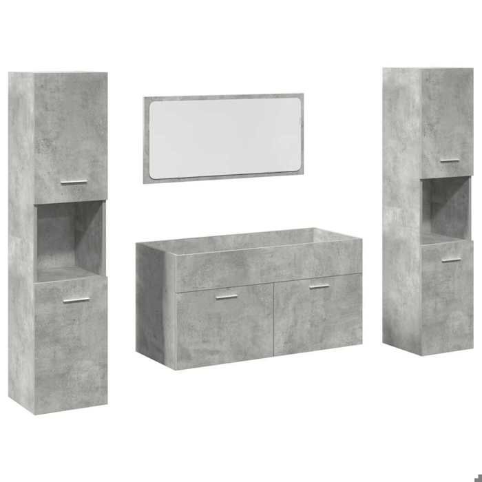 VidaXL Bathroom Furniture Set 4 Pcs Concrete Grey 3324875