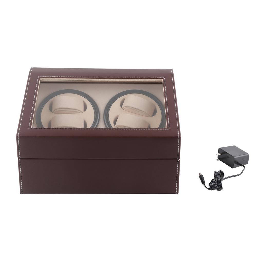 Watch Winder for 4 Automatic Watches 6 Grids Watch Storage Case Quiet Motor