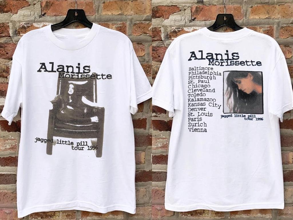 1996 Alanis Morissette Jagged Little Pill Tour Weiß Alle Größen T-Shirt AR1275