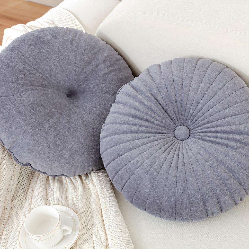 40cm Rund Gresskarpute Knappepute Ensfarget Drivende Vindu Tatamipute Fortykket Stolpute