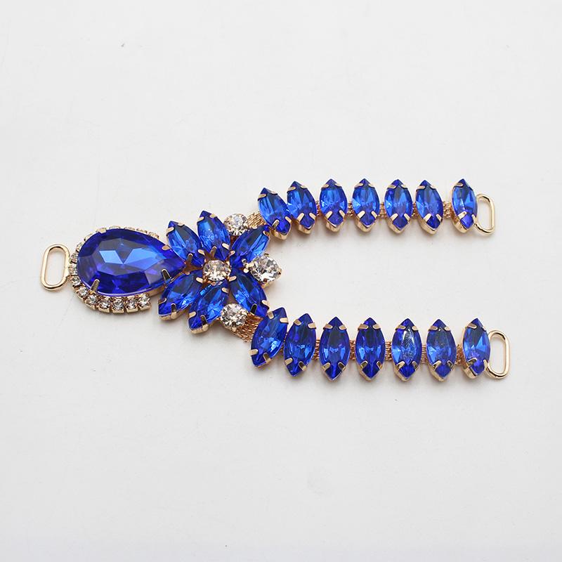 Charm 12Color 1pcsCrystal Chain DIY Garment sewing accessories Rhinestone bikini Connectors buckle fashion Beach SlipperChain