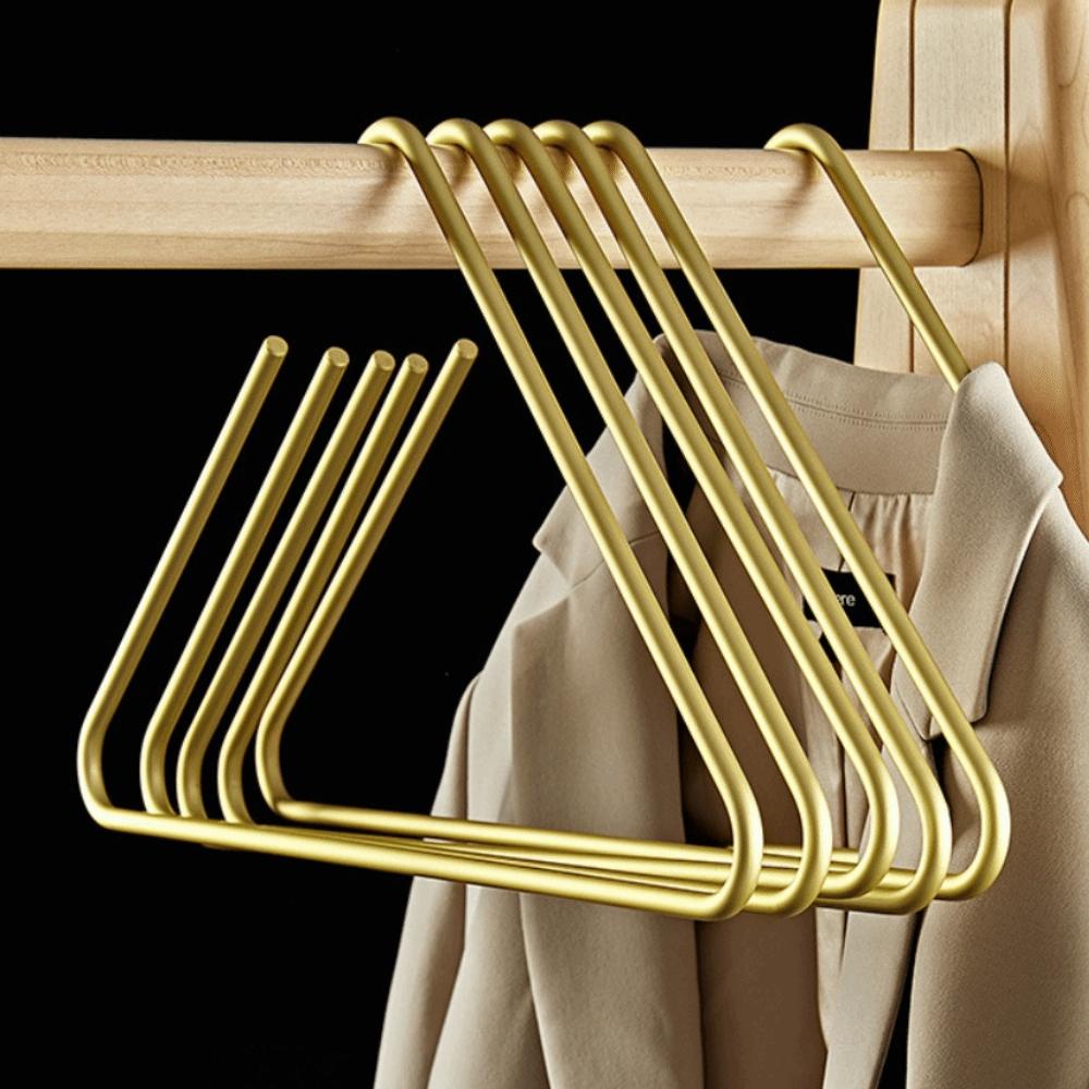 5PCS Non Slip Triangle Coat Hangers Sturdy Rust-Proof Wardrobe Hanger Metal Space-Saving Drying Rack Trouser Storage