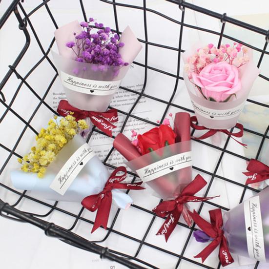 2 st Minitorkade Blomsterbuketter Konstgjorda Rosor Naturlig Brudslöja Blomsterbukett för Fotorekvisita DIY-Hantverk Hem Bröllopsfest Dekoration